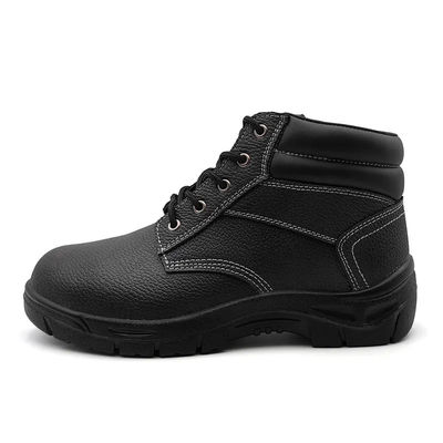 주문 중간 절단 소 가죽 안전 신발 검은 안전 신발 S3 표준 online manufacture