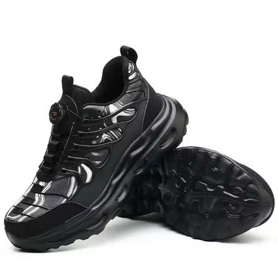 주문 Black BOA Rotating Button Work Shoes Flying Knit TPU Safety Shoes Kevlar Anti-stab EVA Sole Work Shoes online manufacture