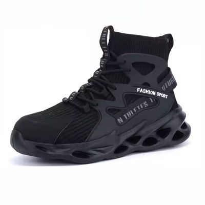 주문 OEM Black TPU+Flying Knit Safety Boots Security Work Boots Steel Toe Kevlar Safety Shoes EVA Sole Work Shoes online manufacture