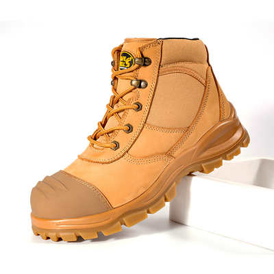 주문 OEM Wheat Nucuck 안전 부츠 스틸 발가락 스틸 중발 안전 부츠 PU+TPU 단발 작업 부츠 보안 작업 부츠 online manufacture