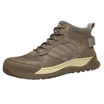 주문 Beige Suede Industrial Safety Shoes Khaki Anti-smashing Steel Toe Work Shoes Bulletproof Kevlar Mid Sole Rubber Sole online manufacture