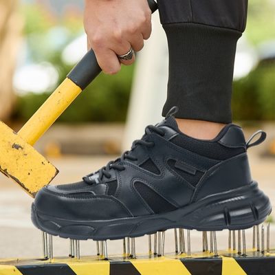 산업 안전 비행 넥타이 및 미크로 섬유 작업 신발 유니섹스 노동자를위한 철 발가락